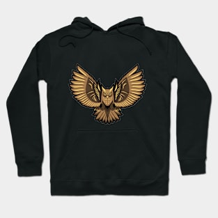 Golden owl with open wings Hoodie